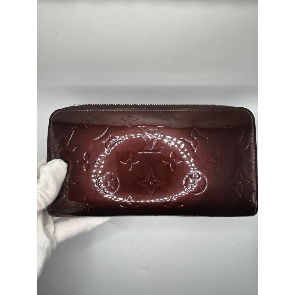 Louis Vuitton Monogram Vernis Long Wallet Zippy Burgundy Patent Leather#392 - Picture 5 of 12
